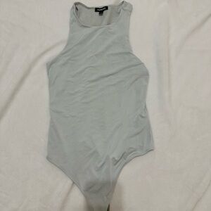 Express Blue Fitted Sleeveless Bodysuit